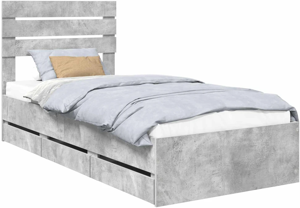 Lova Lovos rėmas Betono pilka 75 x 190 cm Inžinerinė mediena