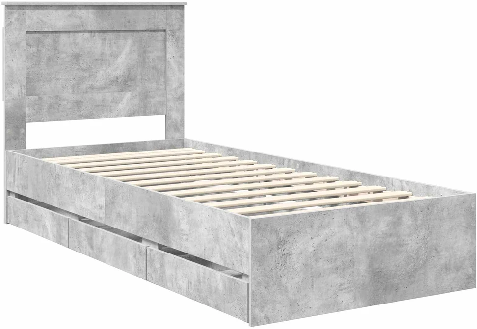 Lova Lovos rėmas Betono pilka 75 x 190 cm Inžinerinė mediena