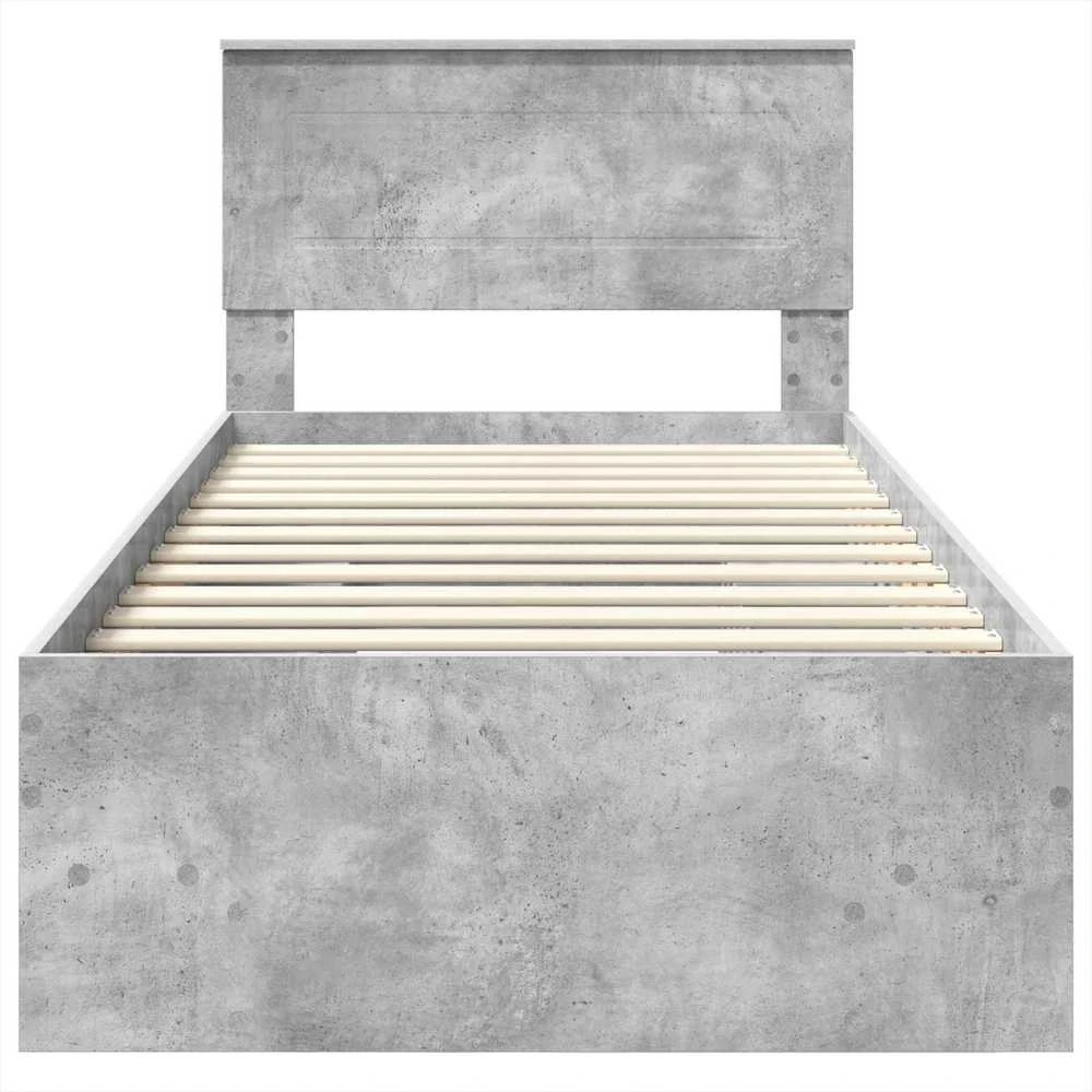 Lova Lovos rėmas Betono pilka 80 x 200 cm Apdirbta mediena