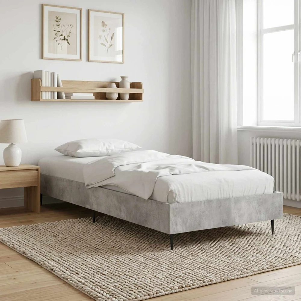 Lova Lovos rėmas Betono pilka 80 x 200 cm Apdirbta mediena