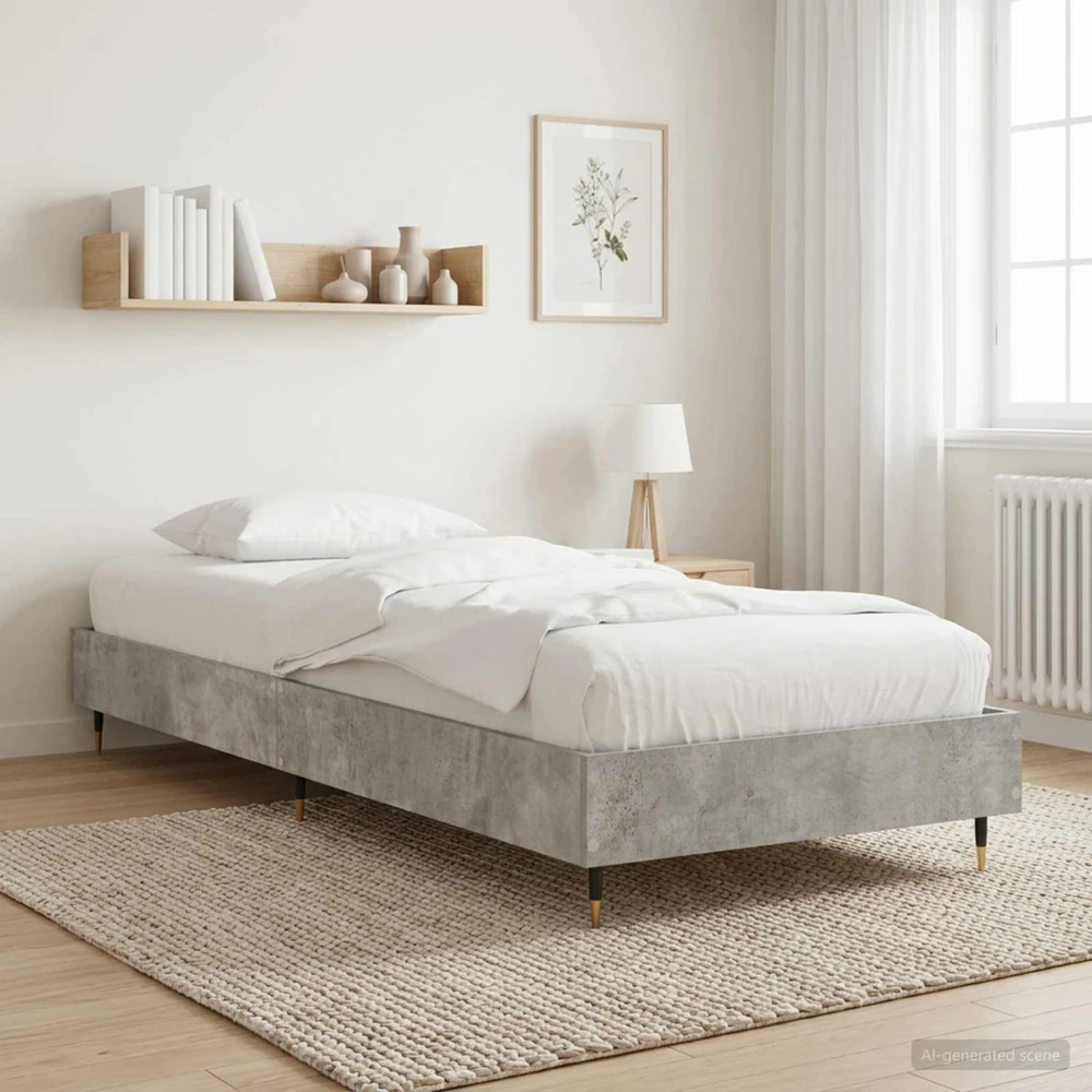 Lova Lovos rėmas Betono pilka 80 x 200 cm Apdirbta mediena