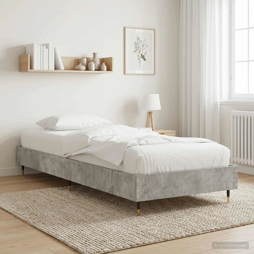 Lova Lovos rėmas Betono pilka 80 x 200 cm Apdirbta mediena