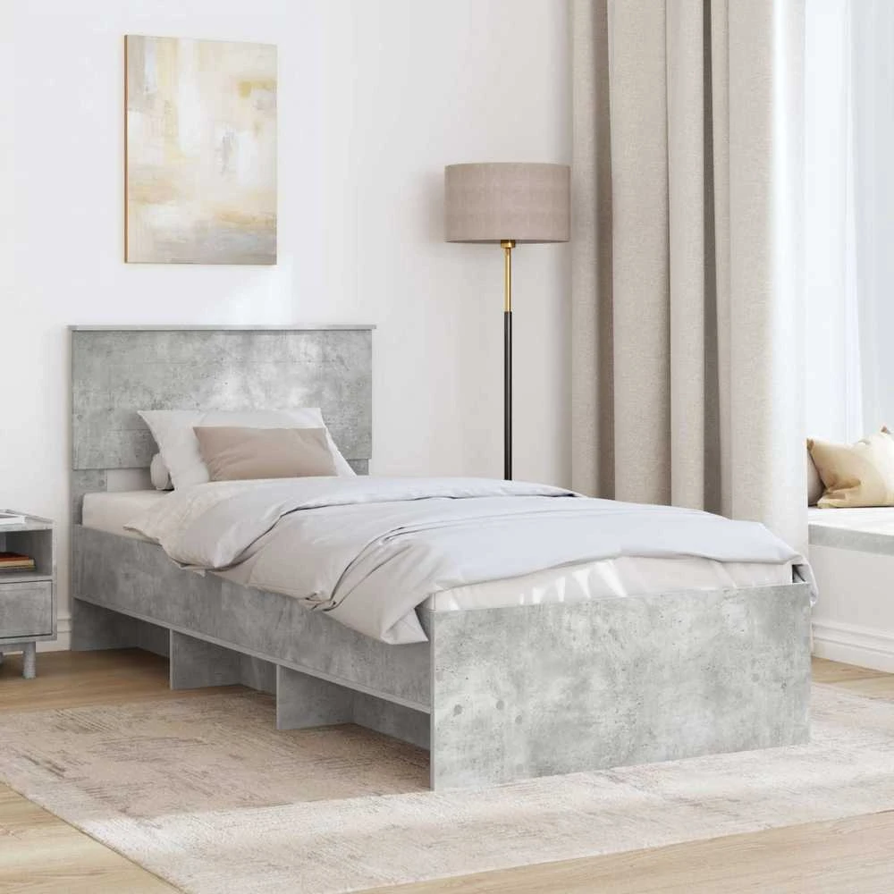 Lova Lovos rėmas Betono pilka 80 x 200 cm Apdirbta mediena