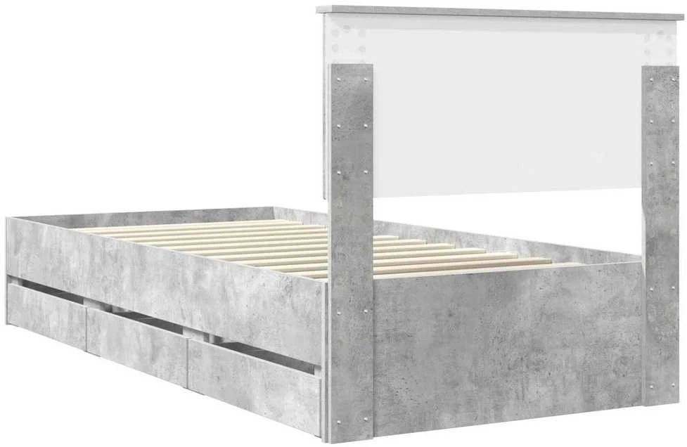 Lova Lovos rėmas Betono pilka 90 x 200 cm Inžinerinė mediena