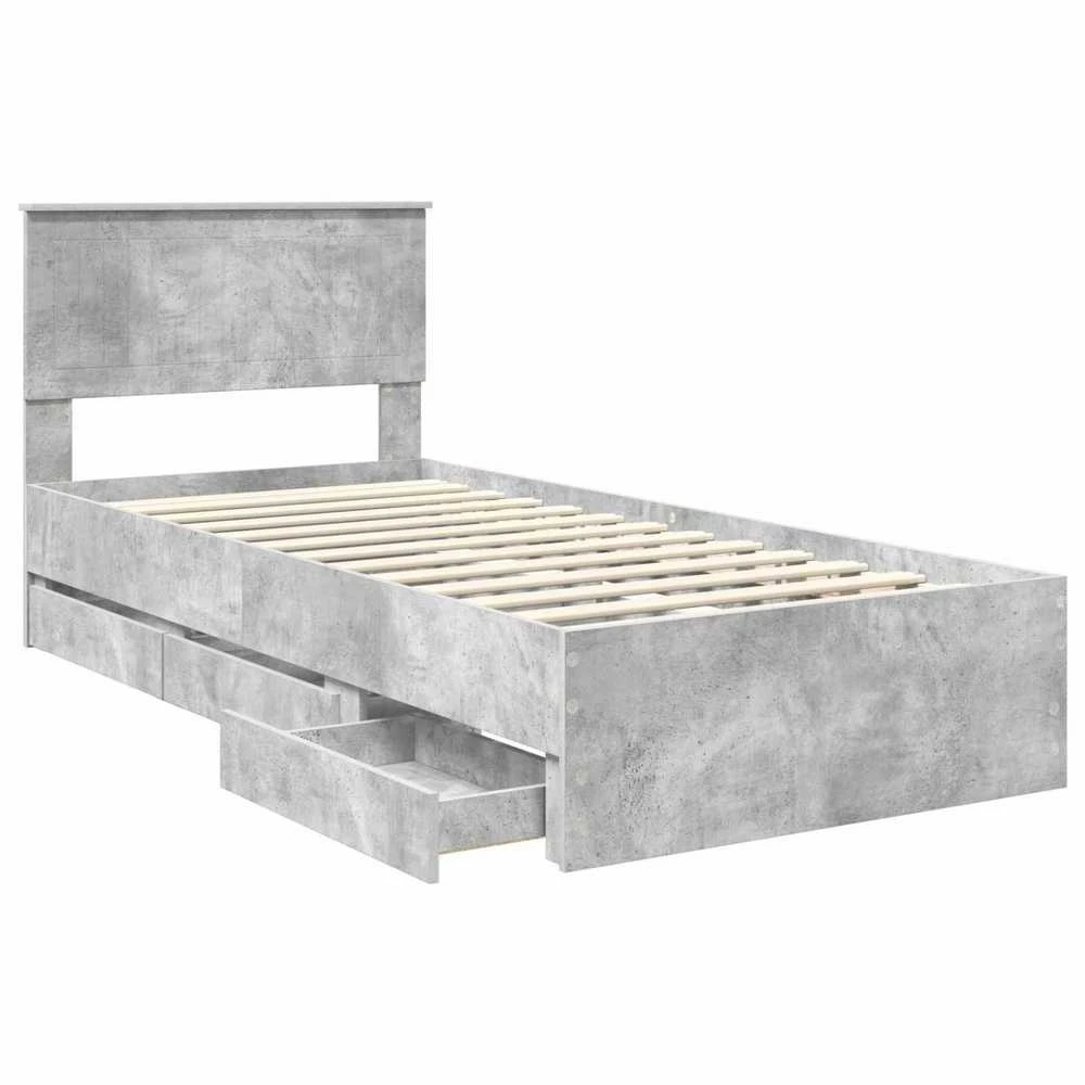Lova Lovos rėmas Betono pilka 90 x 200 cm Inžinerinė mediena