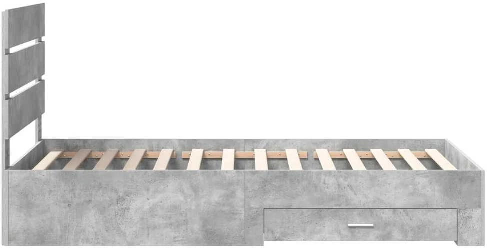 Lova Lovos rėmas Betono pilka 90 x 200 cm Apdirbta mediena