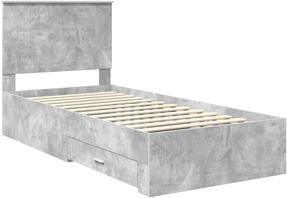 Lova Lovos rėmas Betono pilka 90 x 200 cm Apdirbta mediena
