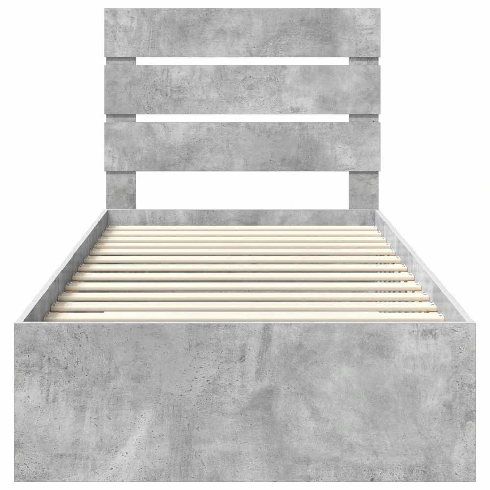 Lova Lovos rėmas Betono pilka 90 x 200 cm Apdirbta mediena