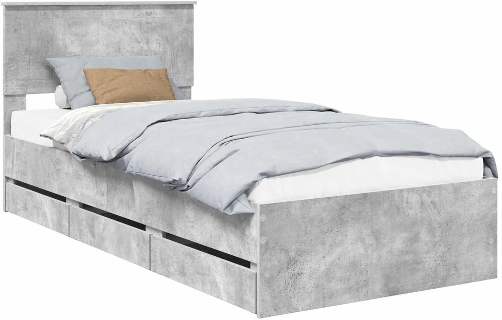 Lova Lovos rėmas Betono pilka 90 x 200 cm Inžinerinė mediena