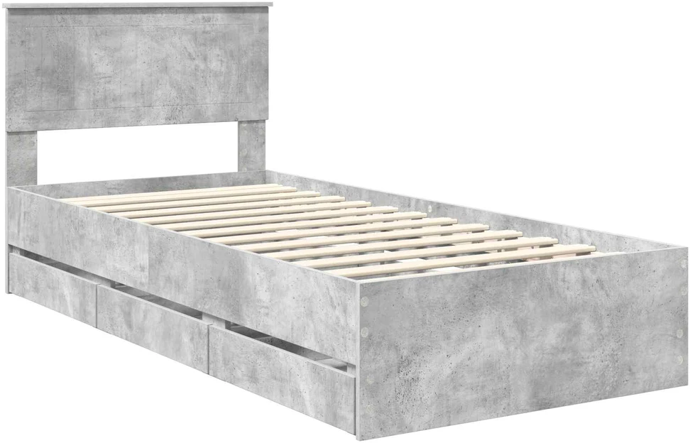Lova Lovos rėmas Betono pilka 90 x 200 cm Inžinerinė mediena