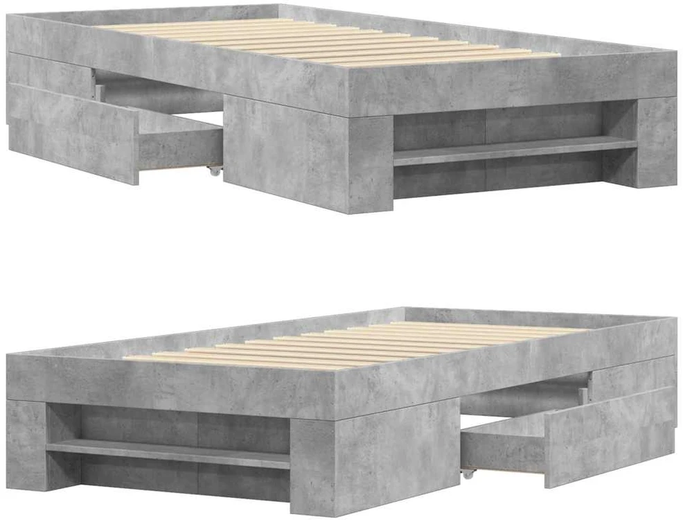 Lovos rėmas, betono pilkos spalvos, 100x200cm, apdirbta mediena