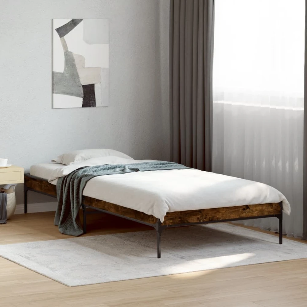 Lovos rėmas, dūminio ąžuolo, 100x200cm, mediena ir metalas