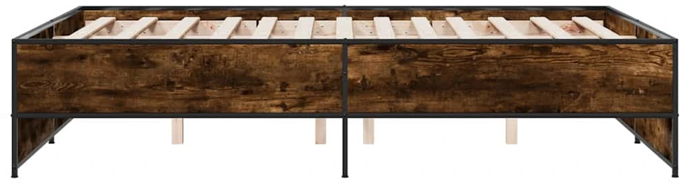 Lova Lovos rėmas, dūminio ąžuolo, 135x190cm, mediena ir metalas