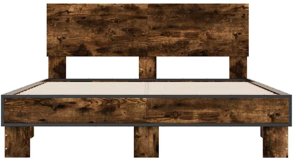 Lovos rėmas, dūminio ąžuolo, 140x200cm, mediena ir metalas