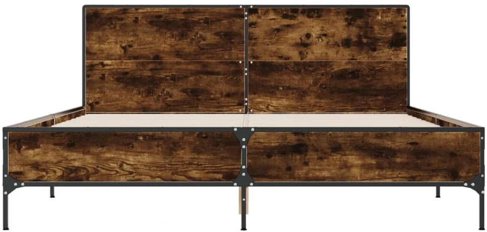 Lovos rėmas, dūminio ąžuolo, 150x200cm, mediena ir metalas