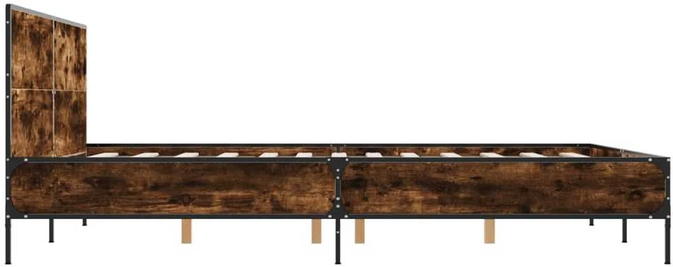 Lovos rėmas, dūminio ąžuolo, 150x200cm, mediena ir metalas