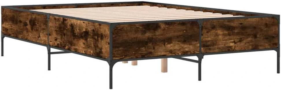 Lovos rėmas, dūminio ąžuolo, 160x200cm, mediena ir metalas