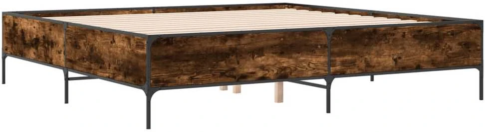 Lovos rėmas, dūminio ąžuolo, 200x200cm, mediena ir metalas