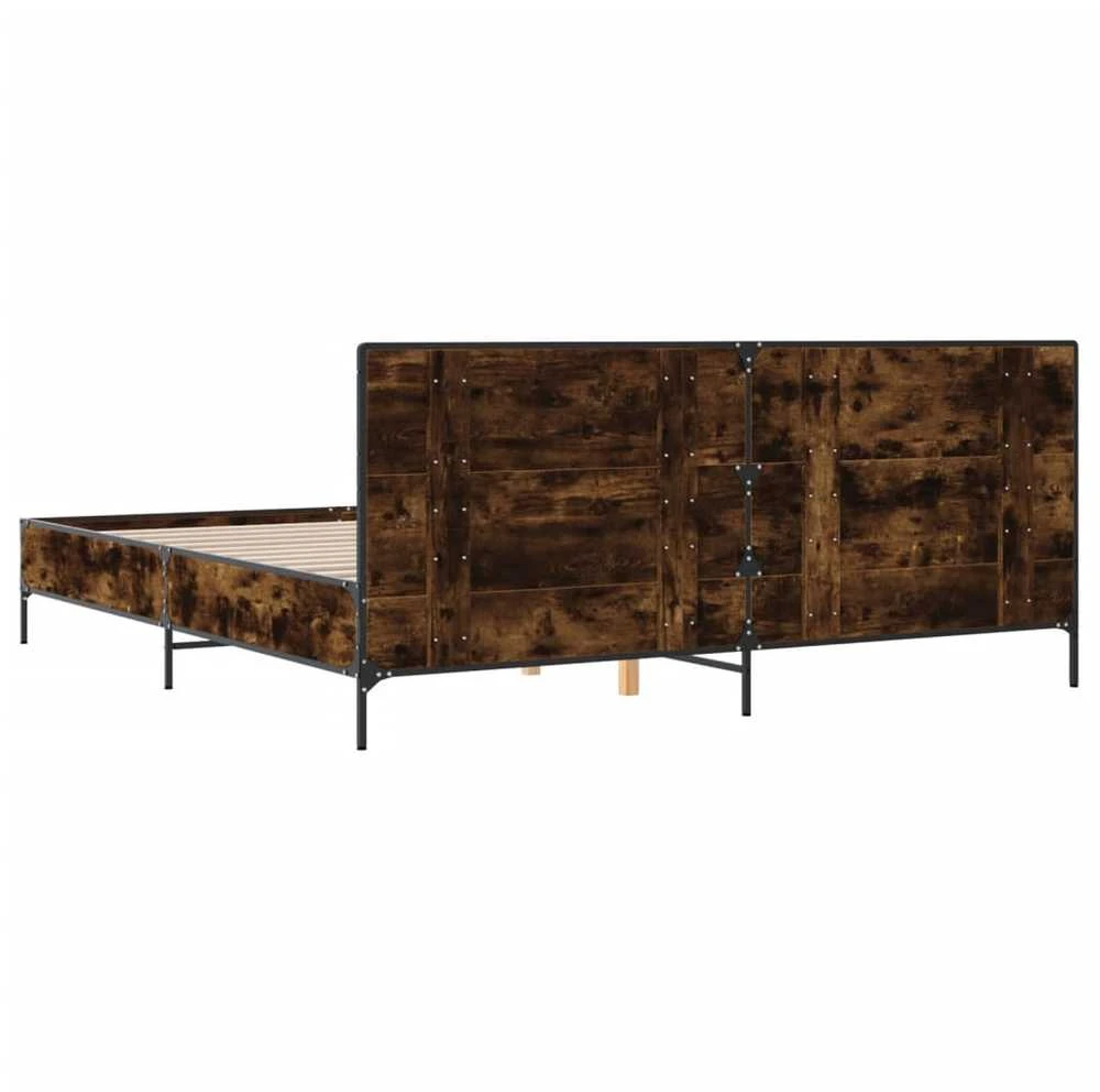 Lovos rėmas, dūminio ąžuolo, 200x200cm, mediena ir metalas