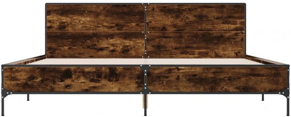Lovos rėmas, dūminio ąžuolo, 200x200cm, mediena ir metalas
