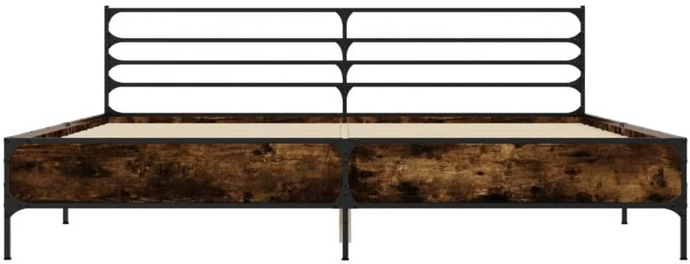 Lovos rėmas, dūminio ąžuolo, 200x200cm, mediena ir metalas