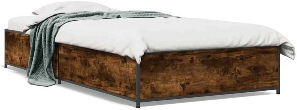 Lovos rėmas, dūminio ąžuolo, 75x190cm, apdirbta mediena/metalas