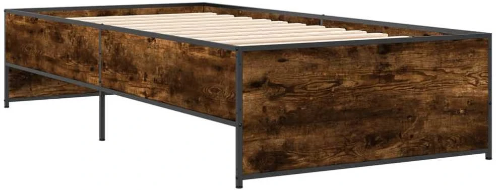 Lovos rėmas, dūminio ąžuolo, 75x190cm, apdirbta mediena/metalas