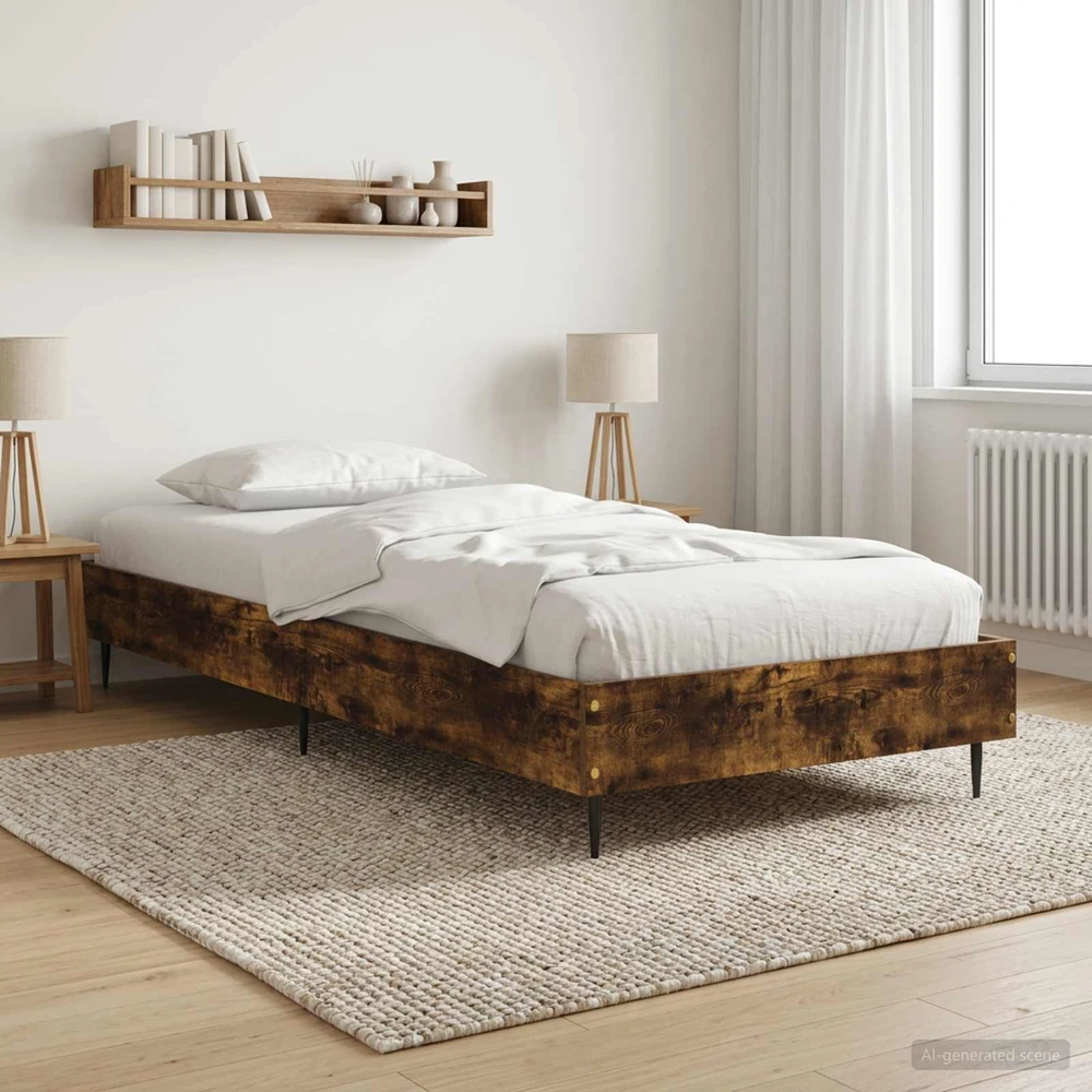 Lova Lovos rėmas Dūminio ąžuolo 80 x 200 cm Apdirbta mediena