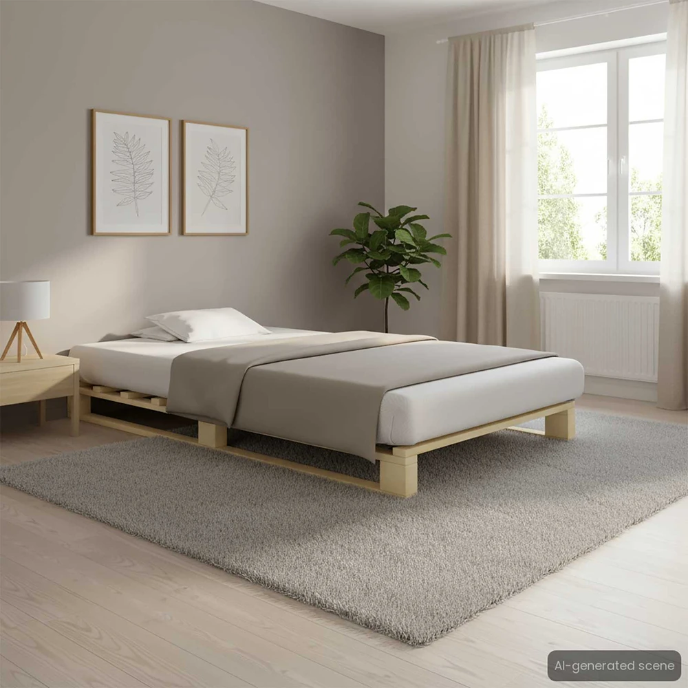 Lovos rėmas iš palečių, 90x200 cm, pušies medienos masyvas