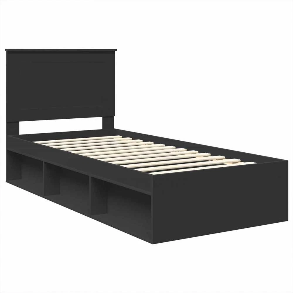 Lova Lovos rėmas Juoda 100 x 200 cm Kietos pušies mediena