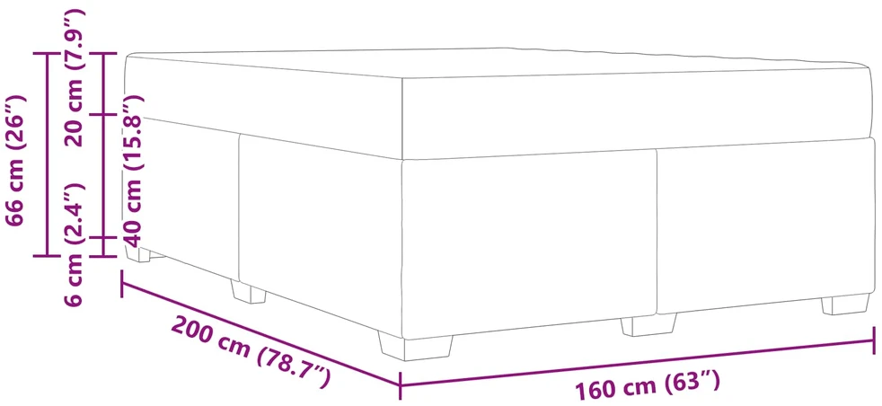 Lovos rėmas Juoda 160 x 200 cm PVC