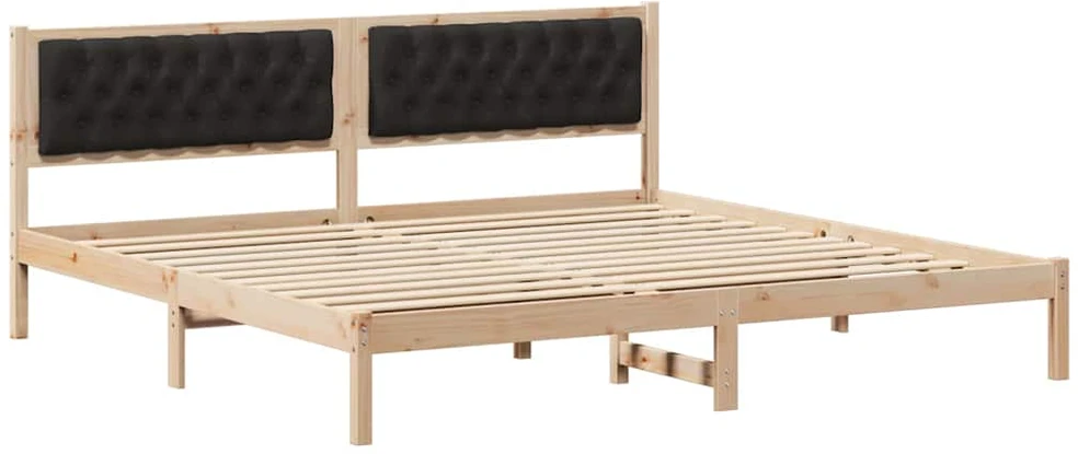 Lovos rėmas Juoda 200 x 200 cm Kietos pušies mediena