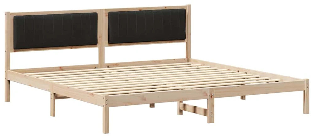Lovos rėmas Juoda 200 x 200 cm Kietos pušies mediena