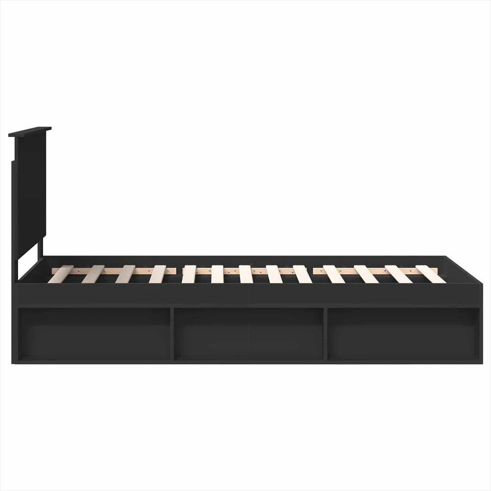 Lova Lovos rėmas Juoda 90 x 200 cm Kietos pušies mediena