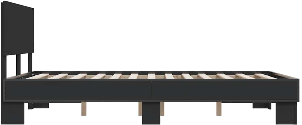 Lovos rėmas, juodas, 120x200cm, apdirbta mediena ir metalas