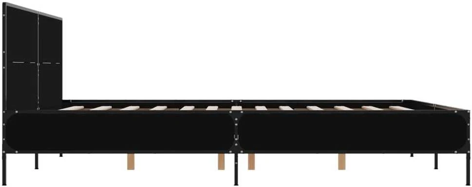 Lova Lovos rėmas, juodas, 135x190cm, apdirbta mediena ir metalas