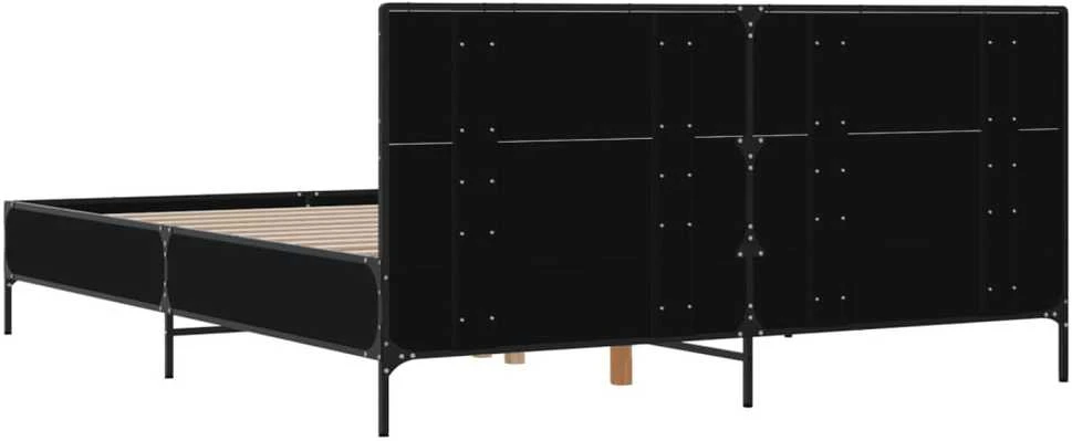 Lova Lovos rėmas, juodas, 135x190cm, apdirbta mediena ir metalas