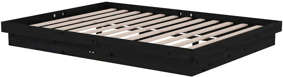 Lova Lovos rėmas, juodas, 135x190cm, medienos masyvas, dvivietis