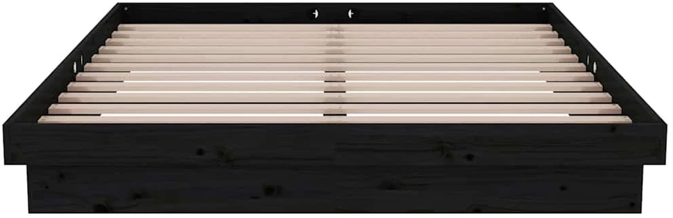Lova Lovos rėmas, juodas, 135x190cm, medienos masyvas, dvivietis