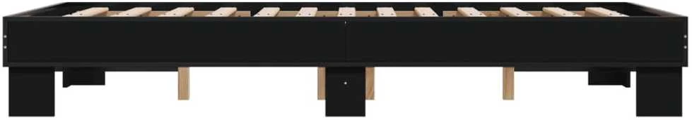 Lovos rėmas, juodas, 140x200cm, apdirbta mediena ir metalas