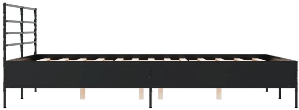 Lovos rėmas, juodas, 150x200cm, apdirbta mediena ir metalas