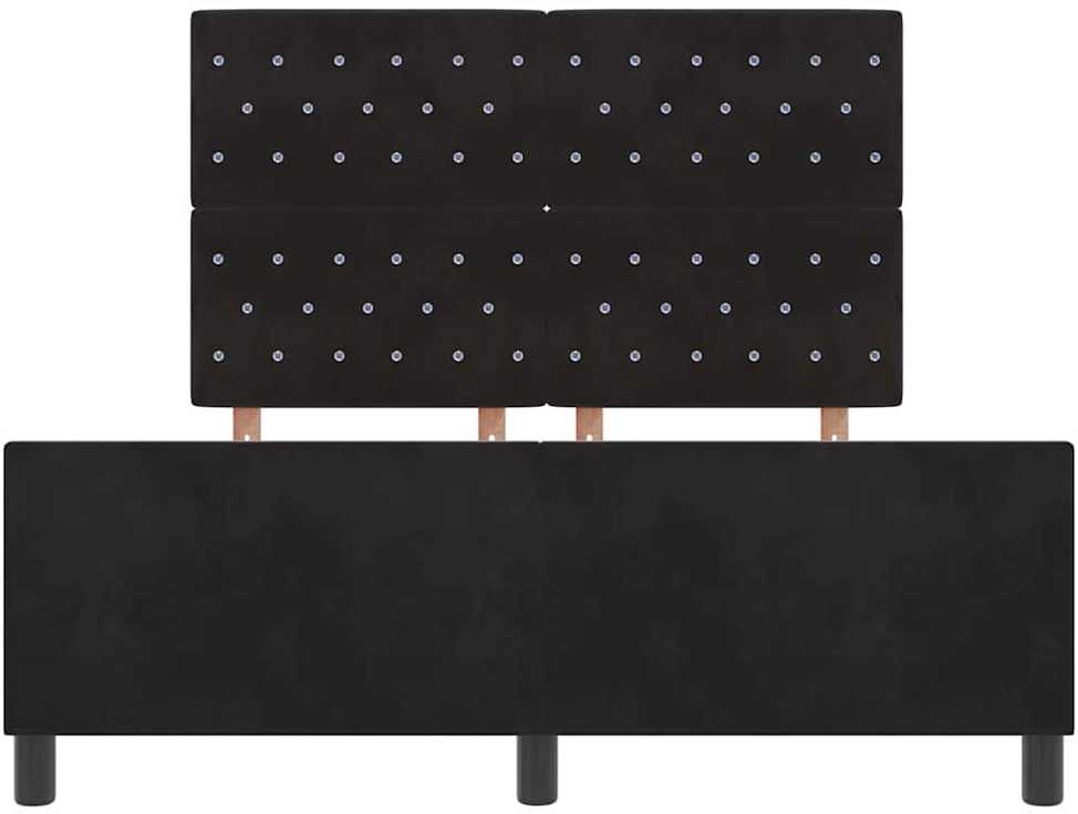Kiemas lova su galvūgalio Juoda 160 x 200 cm Aksomas