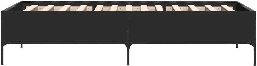 Lovos rėmas, juodas, 75x190cm, apdirbta mediena ir metalas