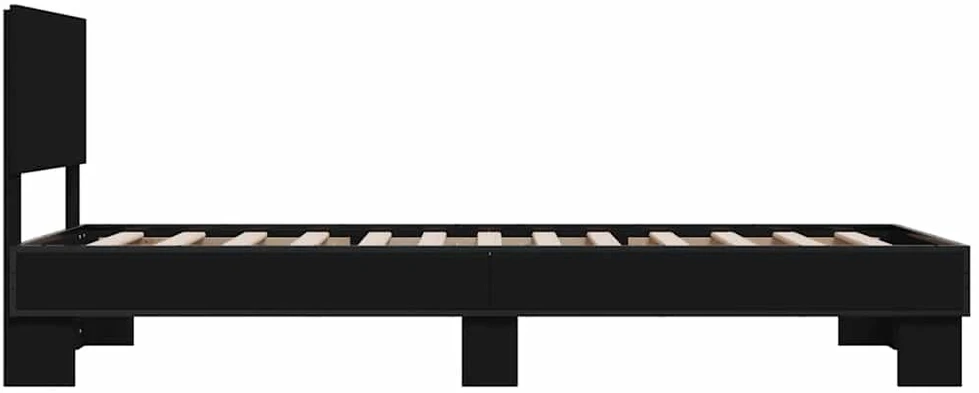 Lovos rėmas, juodas, 75x190cm, apdirbta mediena ir metalas