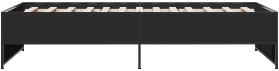 Lovos rėmas, juodas, 75x190cm, apdirbta mediena ir metalas