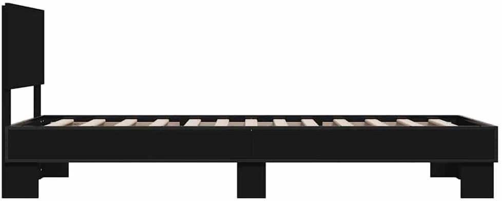 Lovos rėmas, juodas, 75x190cm, apdirbta mediena ir metalas