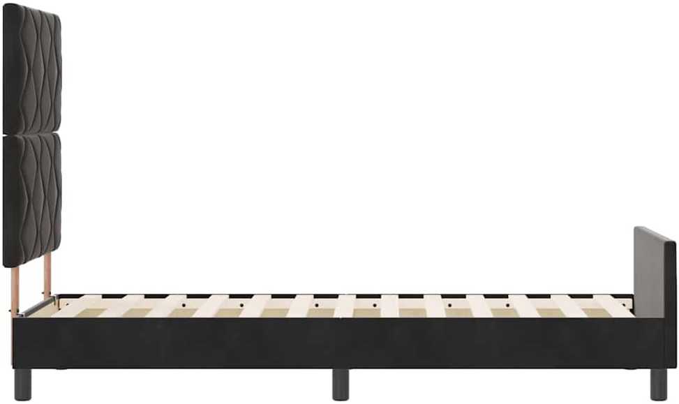 Kiemas lova su galvūgalio Juoda 80 x 200 cm Aksomas