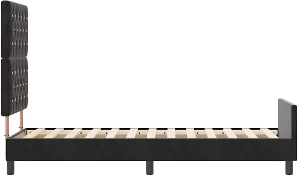 Kiemas lova su galvūgalio Juoda 80 x 200 cm Aksomas