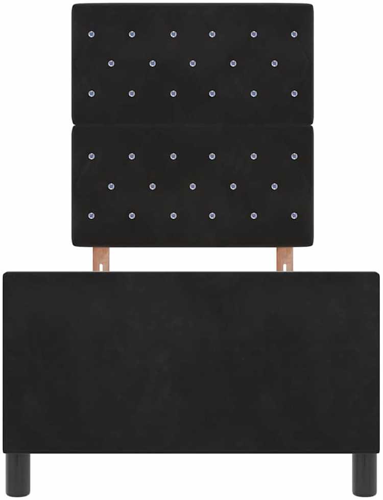 Kiemas lova su galvūgalio Juoda 80 x 200 cm Aksomas