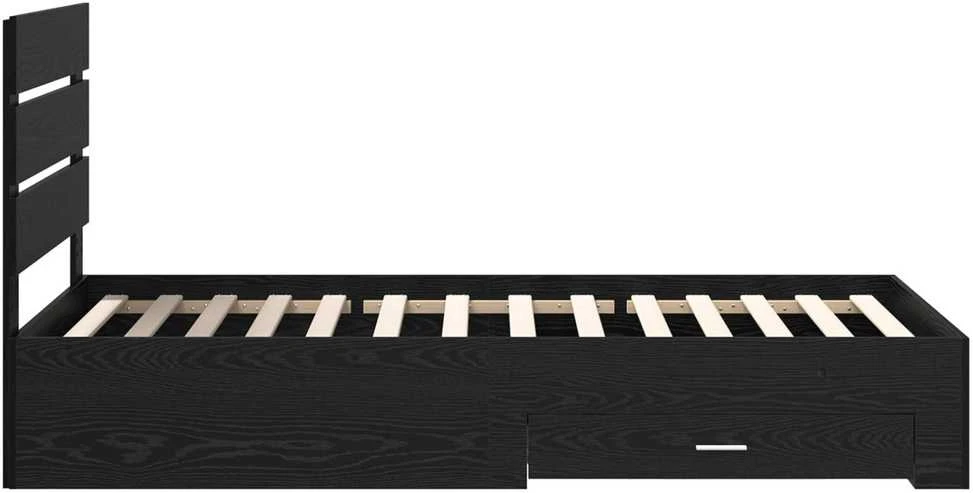 Lova Lovos rėmas Juodas ąžuolas 100 x 200 cm Apdirbta mediena